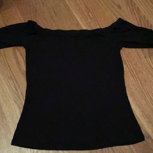AQUA brand black off the shoulder shirt